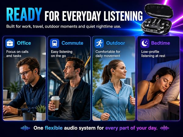 3-in-1 Bluetooth Wireless Earbuds
