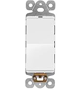 LIDER Minimalist Design Matte Finish Lighted Decorator Switch, Single Pole Frameless Paddle Light...