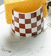 Checkered Sponge Holder for Kitchen Sink, Ceramic Dish Sponge Drying Caddy Scrubby Holder Kitchen...