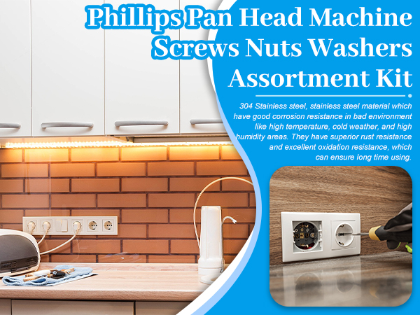 Phillips Pan Head Machine Screws Nuts Washers Assortment Kit