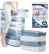 TAILI 12 Pack Vacuum Storage Bags, Jumbo Cube Space Saver (31x40x15 Inch), Large Vacuum Seal Bags...