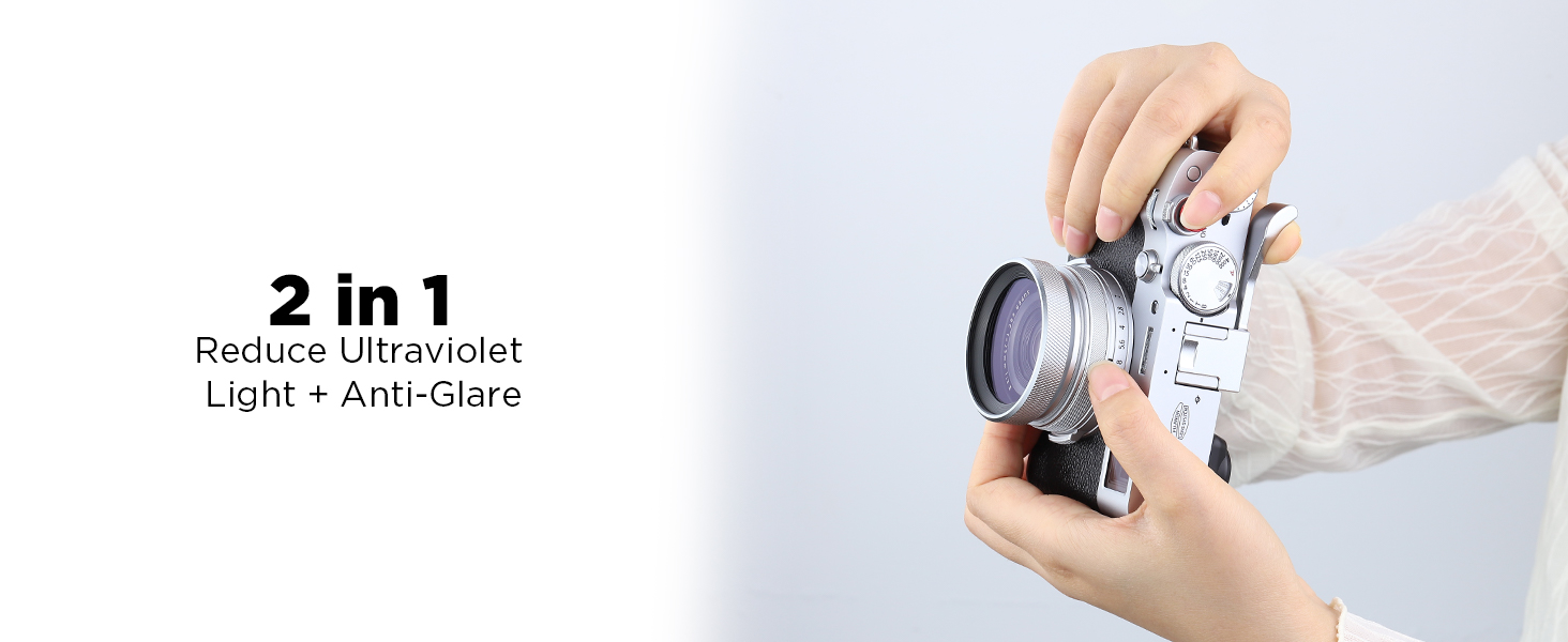 Haoge Metal Lens Hood MC UV Protection Multicoated Ultraviolet Lens Filter Fujifilm X100VI X100V