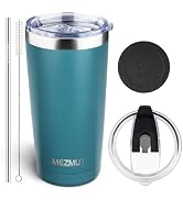 MEZMUT 20oz Tumbler Coffee Travel Mug with Daul Lid and Straw, Stainless Steel Double Wall Vacuum...