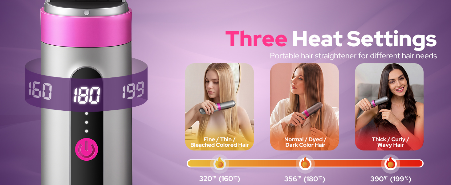 portable straightener brush