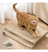 Cat Scratcher, Durable Scratch Pad, Corrugated Cardboard Scratching Board for Indoor Cats, Heavy ...