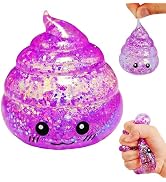 Novelty Squishy Poo Stress Ball Squishies Toys, Glitter Sensory Poop Stress Sugar Balls, Funny St...