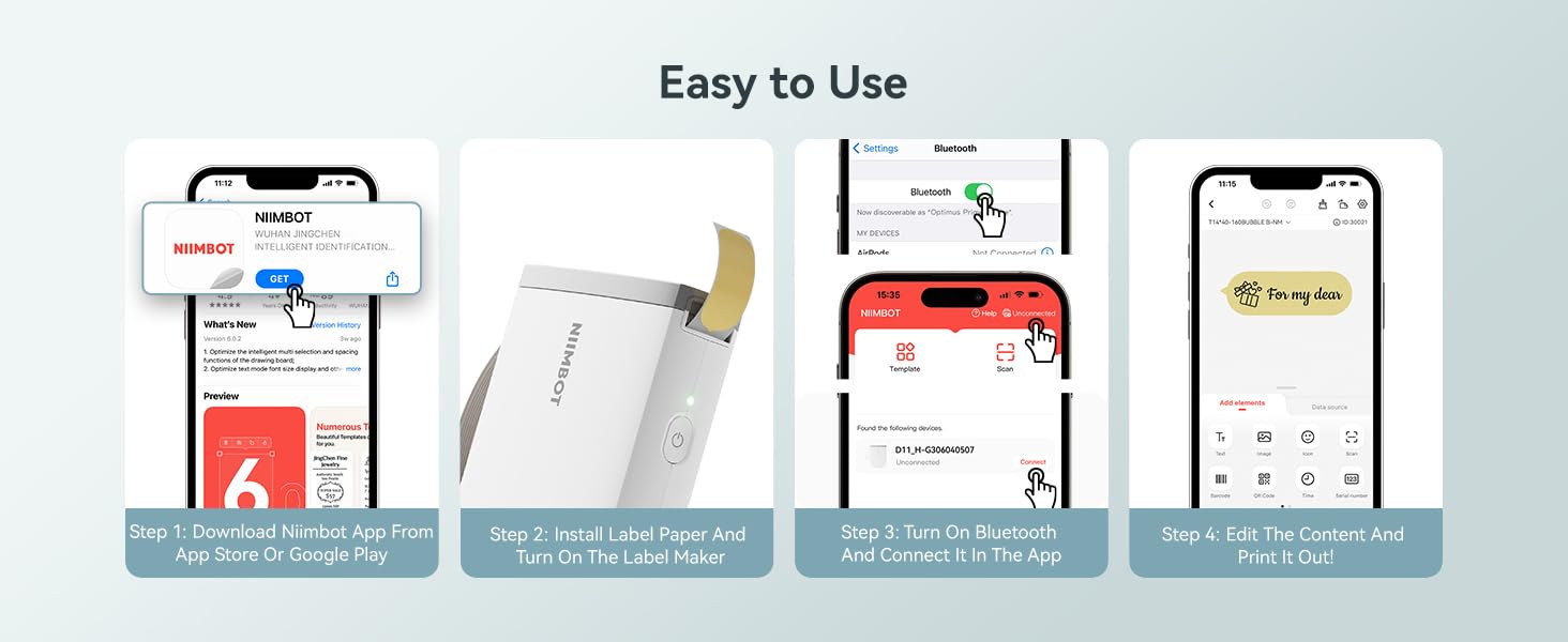 NIIMBOT D11 label maker easy to use