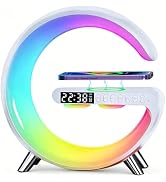 4 In 1 Smart LED Table Lamp, Alarm Clock, Bluetooth Speaker, Wireless Charger, App Control Night ...