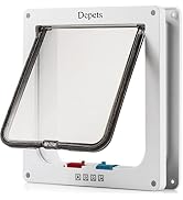 Depets Large Cat Door (Outer Size 9.9" x 9.2"), 4 Way Locking Cat Flap Door for Interior Exterior...