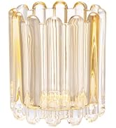 Tiita Glass Makeup Brush Holder Organizer - Crystal Clear Desktop Stationery Storage for Cosmetic...