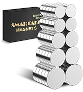 SMARTAKE 50 Pcs Rare Earth Magnets, 5-Size Small Round Fridge Magnets, Multi-Use Premium Neodymiu...