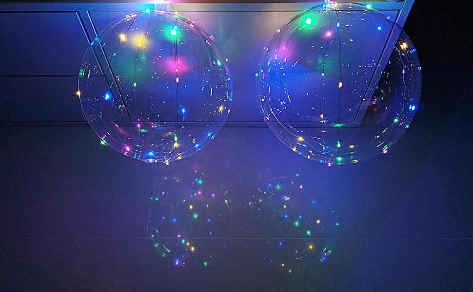 LED Balloons Light Up Balloons Clear Helium Bobo Balloons Glow Bubble Balloons