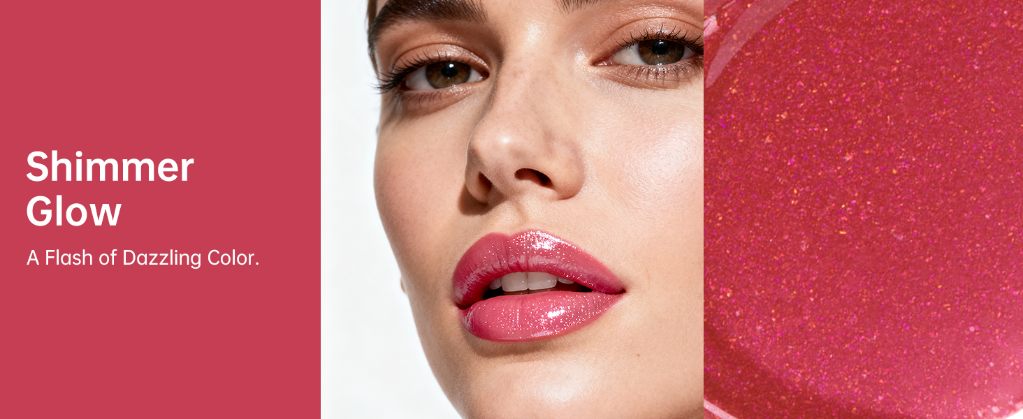glossy shimmer glitter lipstick pink shine moisture lip color full coverage lip makeup