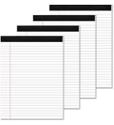 Note Pads 8.5 x 11 Wide Ruled Lined Writing Note Pad for Office 4 Pack White Legal Pads 8.5 x 11"...