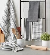 Gray assorted dishtowel collection in a kitchen