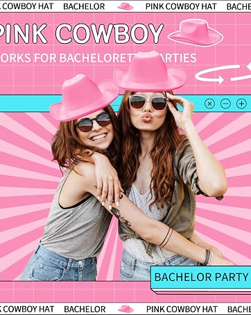 Pink Cowgirl Hat for Women Girls