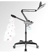 TASALON Professional Facial Steamer with 5X Magnifying Lamp, 2-in-1 Esthetician Steamer on Wheels...