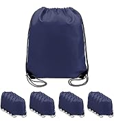BeeGreen 20 pieces Wholesale Navy Blue Drawstring Backpack Bags Cinch Bags Bulk Heavy Duty String...
