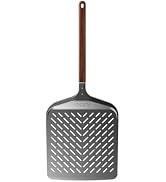 ooni 12” Signature Perforated Pizza Peel – Anodised Aluminum Metal Pizza Peel 12 Inch With Long W...