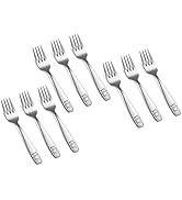 Pimoys 9 Pieces Toddler Forks Kids Forks, Kids Silverware Stainless Steel Childrens Safe Flatware...