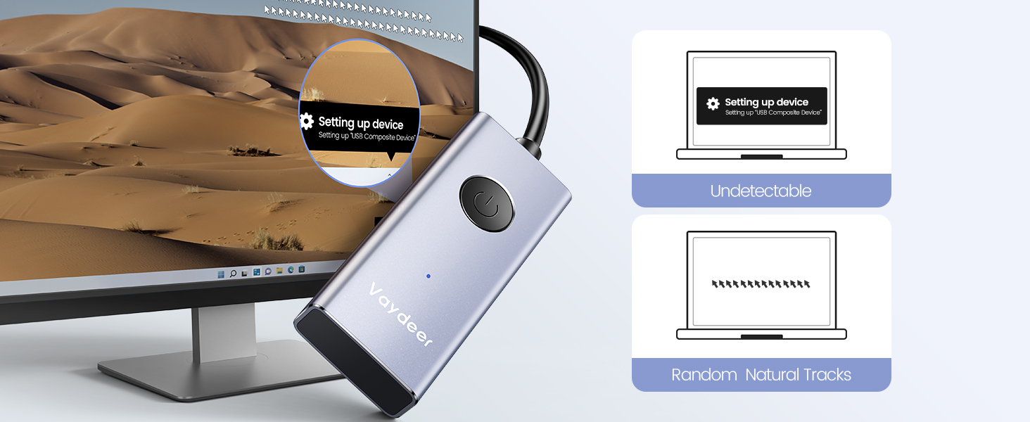 Undetectable mouse jiggler mover