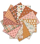 Whaline 12 Pcs Boho Fall Cotton Fabric Bundles 18 x 22 Inch Fall Pattern Printed Fat Quarters Aut...