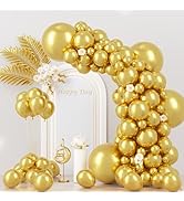 Voircoloria 130pcs Metallic Gold Balloons Different Sizes 18