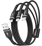 Multi Charging Cable 2Pack 6FT, 3 in 1 Charger Cable Braided Universal Phone Charging Cord with L...