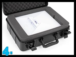 place dish in tray