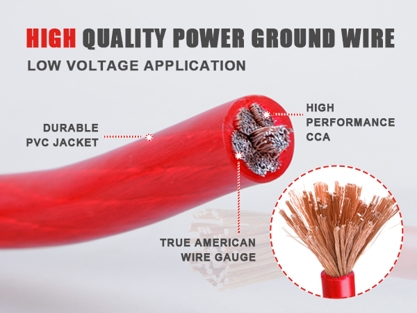 Power Ground Wire CCA Primary Amp Wiring