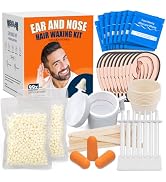 Wokaar Ear Hair Removal Kit for Nose and Eyebrow | 100 g Wax, 30 Sticks | Nose Wax Kit for Men an...