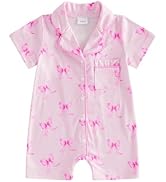 Kuriozud Baby Girl Boy Romper Pajamas Onesie Short Sleeve Button Down Pjs Infant Lapel Sleepwear ...