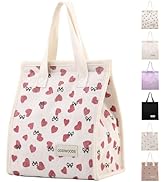 TELLUMO Corduroy Lunch Tote Bag for Women Cute Insulated Lunch Box with Large Capacity (7.5L) Reu...