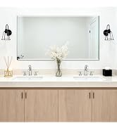 Ruomeng Frameless Mirror for Wall, 55x30 Inch Bathroom Vanity Mirror Farmhouse, Large Rectangle M...