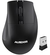 AUSDOM Wireless Mouse, Ergonomic Mouse with 2.4G USB Mini Receiver, 1200 DPI Optical Tracking, Co...