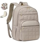CAMTOP Work Backpack for Women, Travel Backpack with Insulated Pocket, Puffer Quilted College Boo...