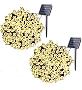 woohaha Solar Fairy String Lights Outdoor Waterproof, 2 Pack 33ft 100LED Solar Powered String Lig...