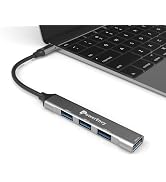 USB C Hub 4-in-1 by PowerEnvy – USB Adapter with 5Gbps USB 3.0 & 3×USB 2.0 Ports – Multiport Spli...
