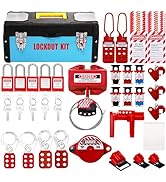 WUWEOT Lockout Tagout Kit, Electrical Safety Loto Kit Includes Clamp-On Circuit Breaker Lockout, ...