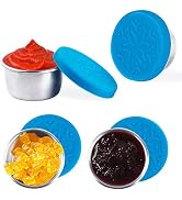 LALASTAR Salad Dressing Container, Stainless Steel Condiment Containers with Lids, Leakproof and ...