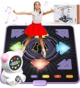 FWFX Dance Floor Games Mat for Kids Indoor Outdoor Sport Play, Rechargeable Dance Game Toy Pad wi...