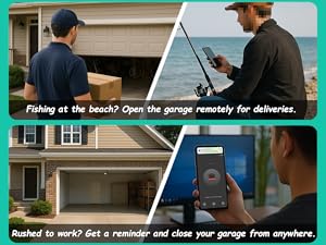 Remote garage access, delivery open, forget-to-close alert