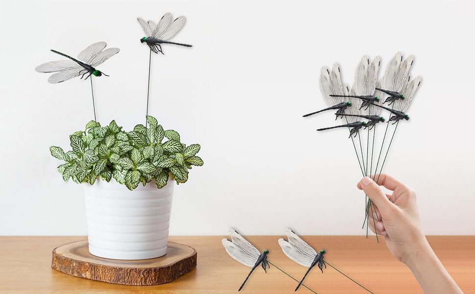 10 Pcs Dragonfly Decorative Stakes
