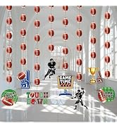 8 Pcs Football Garland Banner for Boys Football Party Decorations Hanging Swirls for Football Bir...