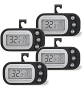 Digital Frigerator Thermometer, Waterproof Fridge and Freezer Thermometer 4 Pack, Thermometer Ref...