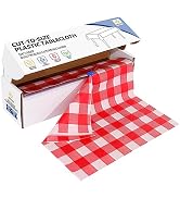 JHDZDHY 54 Inch X 100 Feet Plastic Table Cover Roll Disposable Tablecloth with Slide Cutter for A...