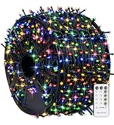 TW SHINE 1000 LED Christmas Lights, 328FT Christmas Tree Lights Outdoor Plug in with 8 Modes, Rem...