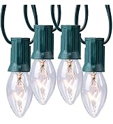 Vintage C9 Christmas Lights Outdoor, 50 FT C9 String Lights for Christmas Decorations Holiday Par...