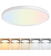 Brightever LED Flush Mount Ceiling Light, 12 Inch 24W Ultra Slim 0.67 Inch Kitchen Lighting Fixtu...