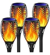 Solar Lights Outdoor, 4 Pack Flickering Flame Solar Torch Lights outside with Super Larger Size f...